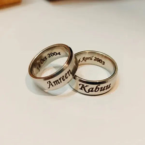Couple Date Engrave Ring