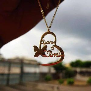 Butterfly Heart Custom Necklace